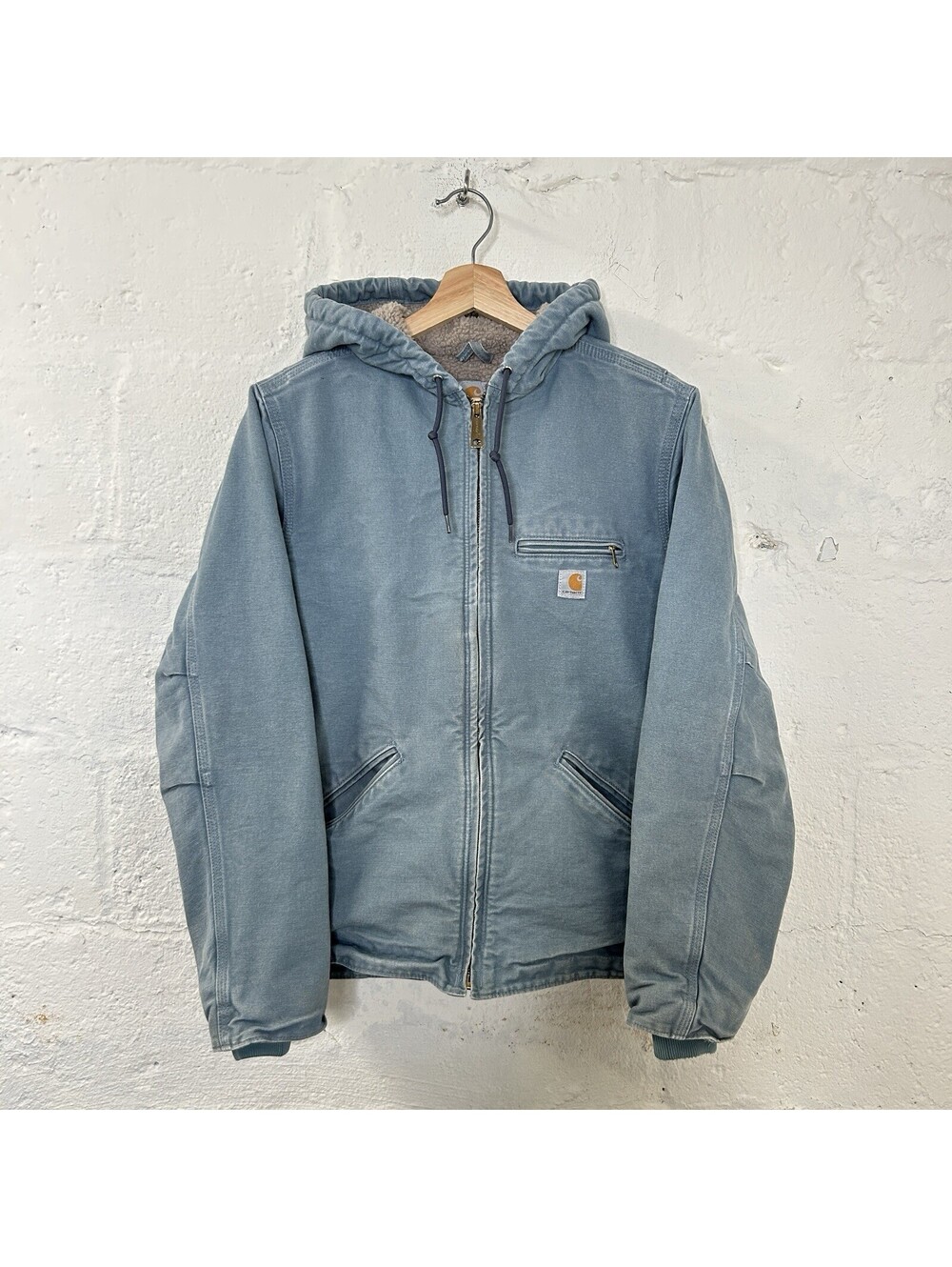 Carhartt Sherpa-Lined Hooded Detroit Jacket “Sea Glass”